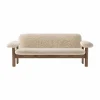 Brasilia soffa 2-sits Walnut-Nature sheepskin curly