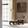 Brasilia fotpall tyg bouclé 02 beige ekstativ