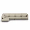 Bredhult soffa Bern Beige 0341-svart stål 4-sits B2