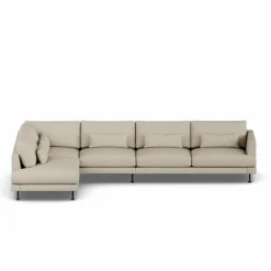Bredhult soffa Bern Beige 0341-svart stål 4-sits B2