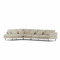 Bredhult soffa Bern Beige 0341-svart stål 4-sits B2