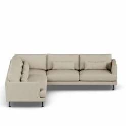 Bredhult soffa Bern Beige 0341-svart stål hörnsoffa F