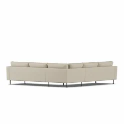 Bredhult soffa Bern Beige 0341-svart stål hörnsoffa F