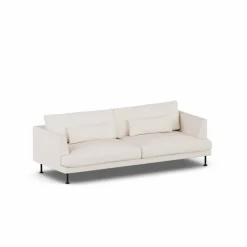 Bredhult soffa Caleido Beige 9600-svart stål 3-sits