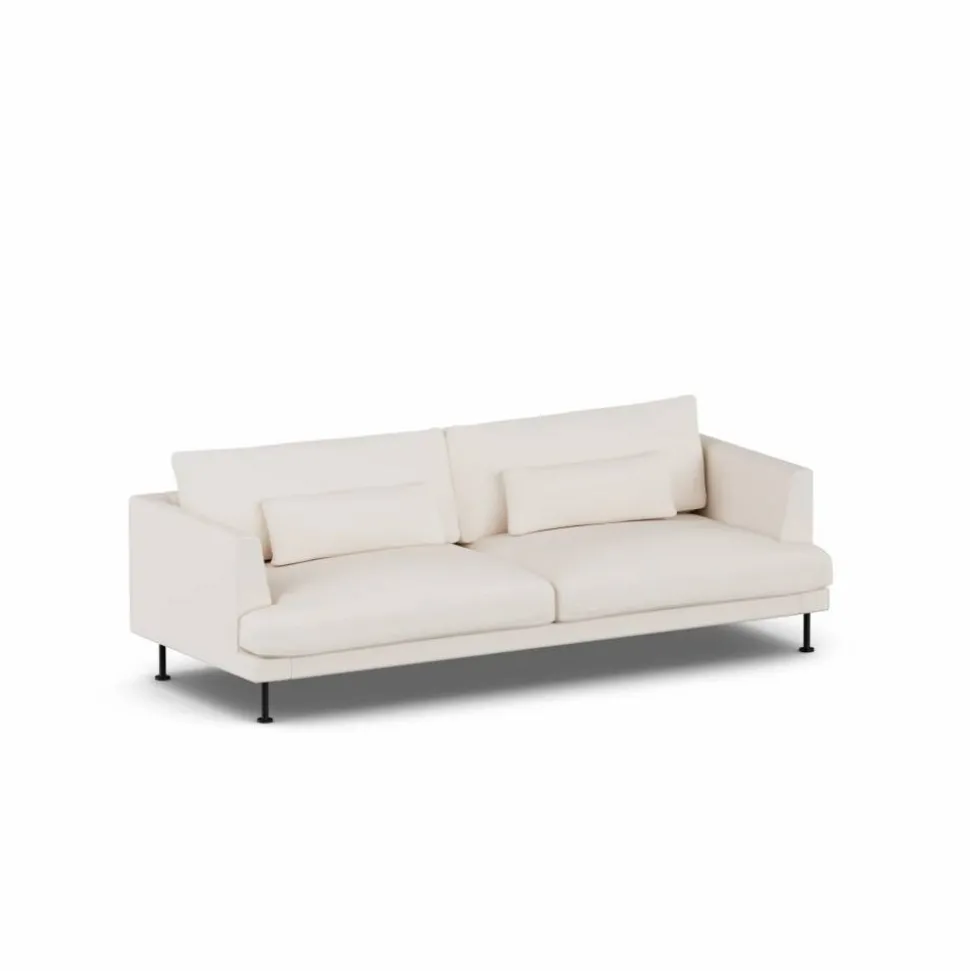 Bredhult soffa Caleido Beige 9600-svart stål 3-sits