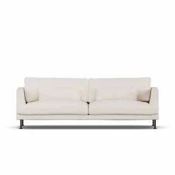 Bredhult soffa Caleido Beige 9600-svart stål 3-sits