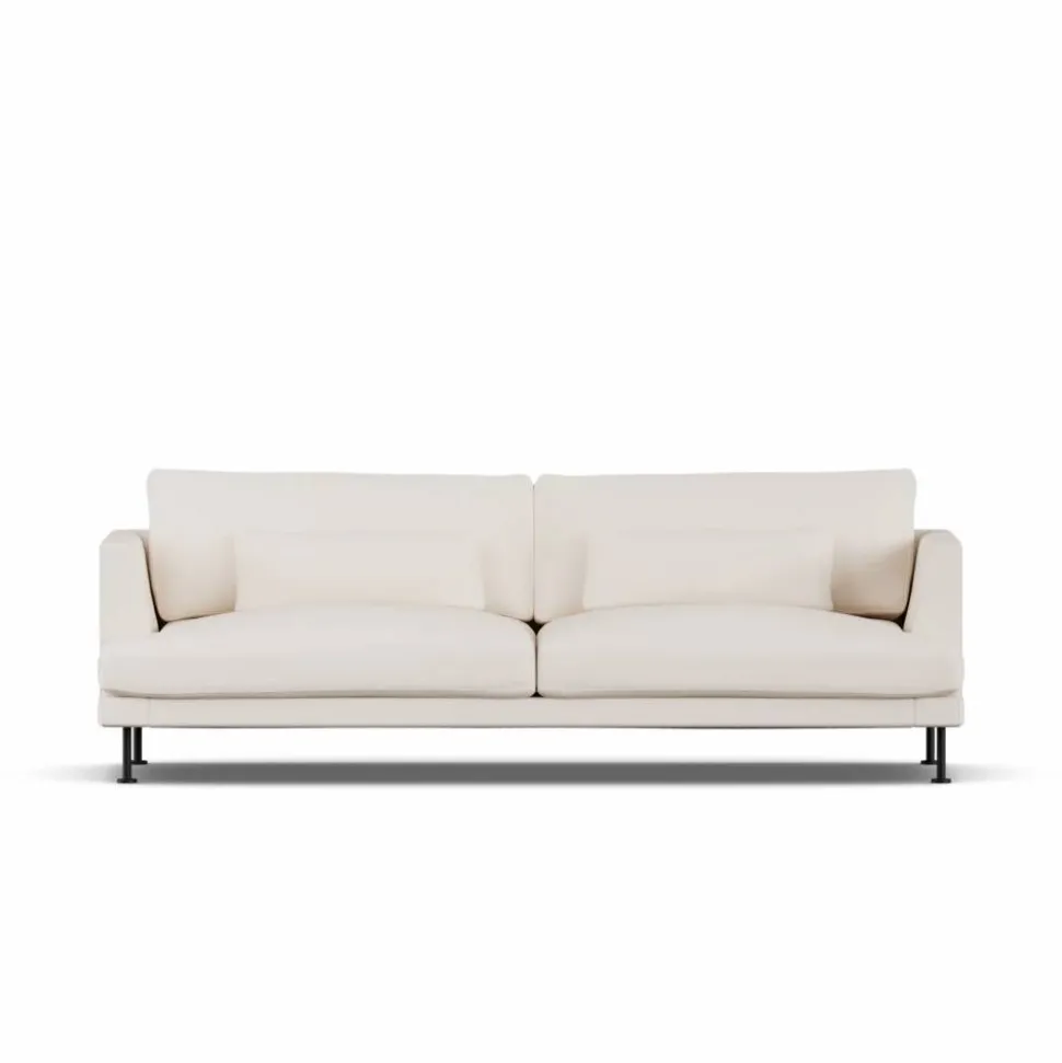 Bredhult soffa Caleido Beige 9600-svart stål 3-sits