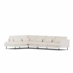 Bredhult soffa Caleido Beige 9600-svart stål 4-sits B2