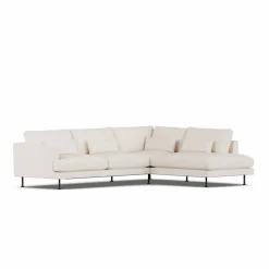 Bredhult soffa Caleido Beige 9600-svart stål 3-sits A1