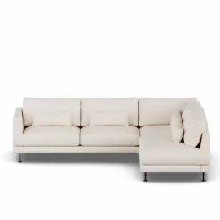 Bredhult soffa Caleido Beige 9600-svart stål 3-sits A1