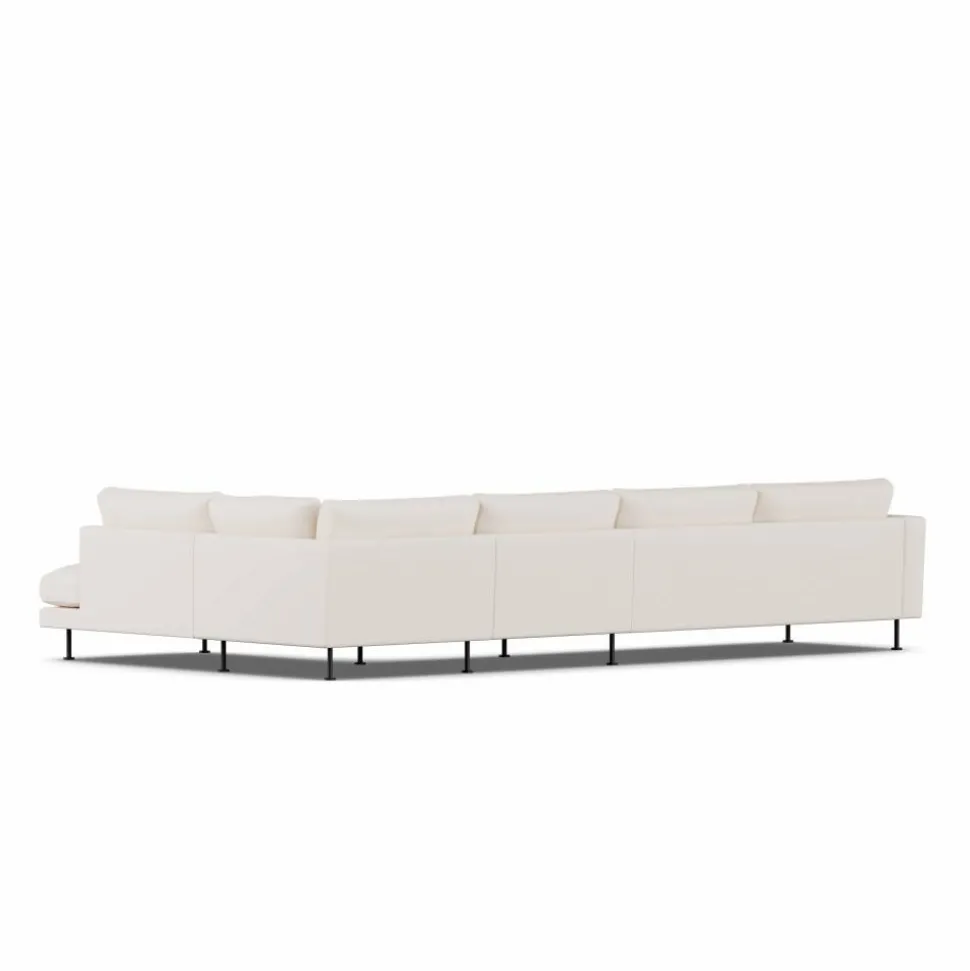 Bredhult soffa Caleido Beige 9600-svart stål 4-sits B1