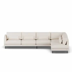 Bredhult soffa Caleido Beige 9600-svart stål 4-sits B1
