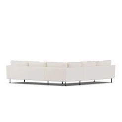 Bredhult soffa Caleido Beige 9600-svart stål hörnsoffa F
