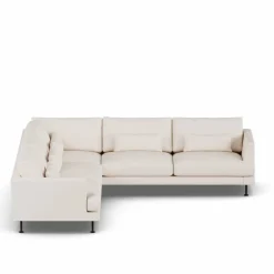 Bredhult soffa Caleido Beige 9600-svart stål hörnsoffa F