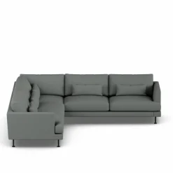 Bredhult soffa Caleido Grey 1240-svart stål hörnsoffa F