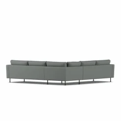 Bredhult soffa Caleido Grey 1240-svart stål hörnsoffa F