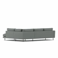Bredhult soffa Caleido Grey 1240-svart stål 3-sits A1