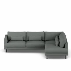 Bredhult soffa Caleido Grey 1240-svart stål 3-sits A1