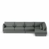 Bredhult soffa Caleido Grey 1240-svart stål 4-sits B1