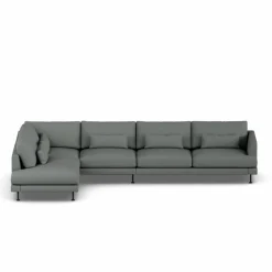 Bredhult soffa Caleido Grey 1240-svart stål 4-sits B2