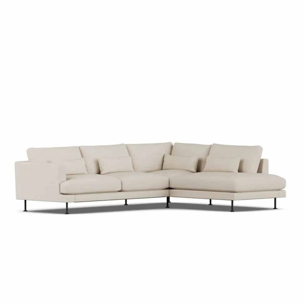 Bredhult soffa Jump Beige 1956-svart stål 3-sits A1