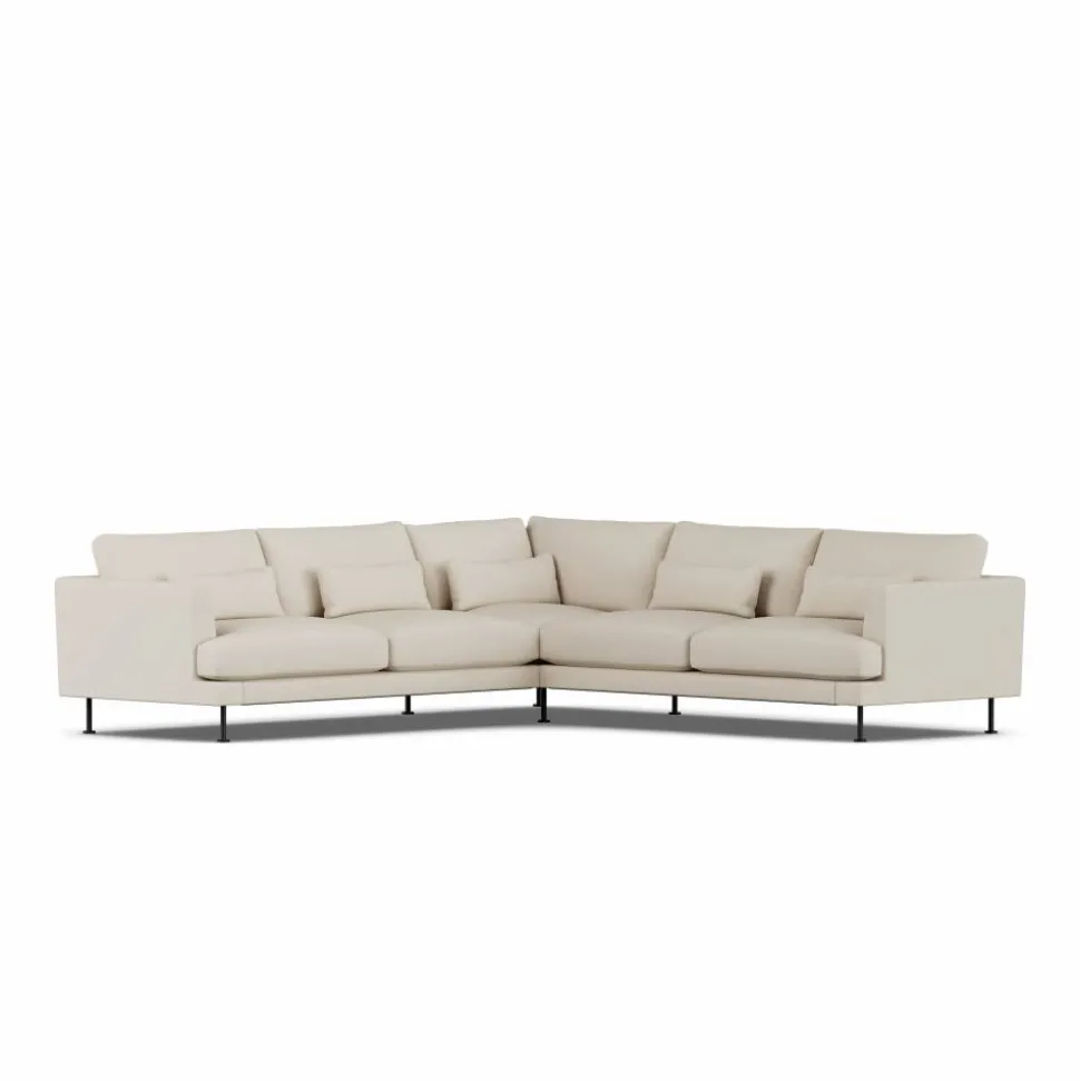 Bredhult soffa Jump Beige 1956-svart stål hörnsoffa F