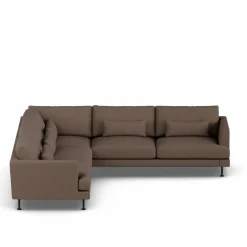 Bredhult soffa Jump Brown 1955-svart stål hörnsoffa F