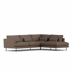 Bredhult soffa Jump Brown 1955-svart stål 3-sits A1