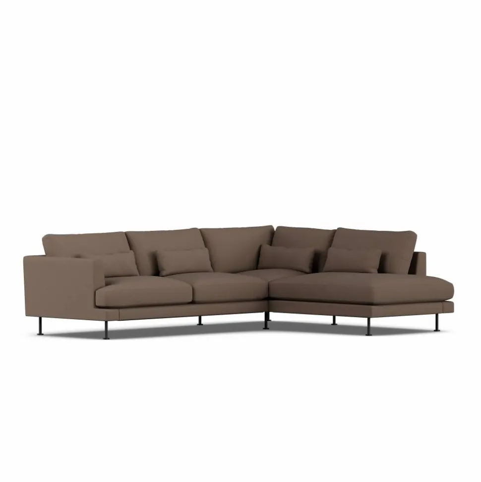 Bredhult soffa Jump Brown 1955-svart stål 3-sits A1