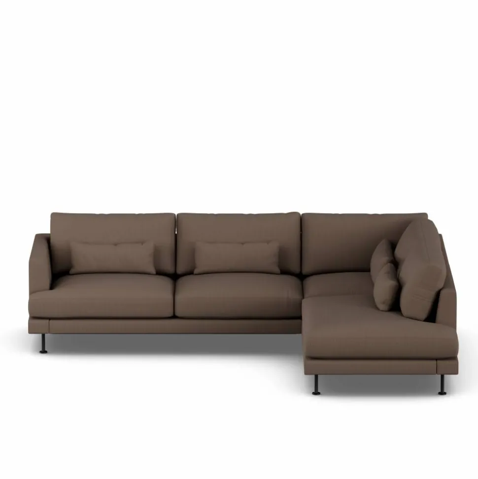 Bredhult soffa Jump Brown 1955-svart stål 3-sits A1