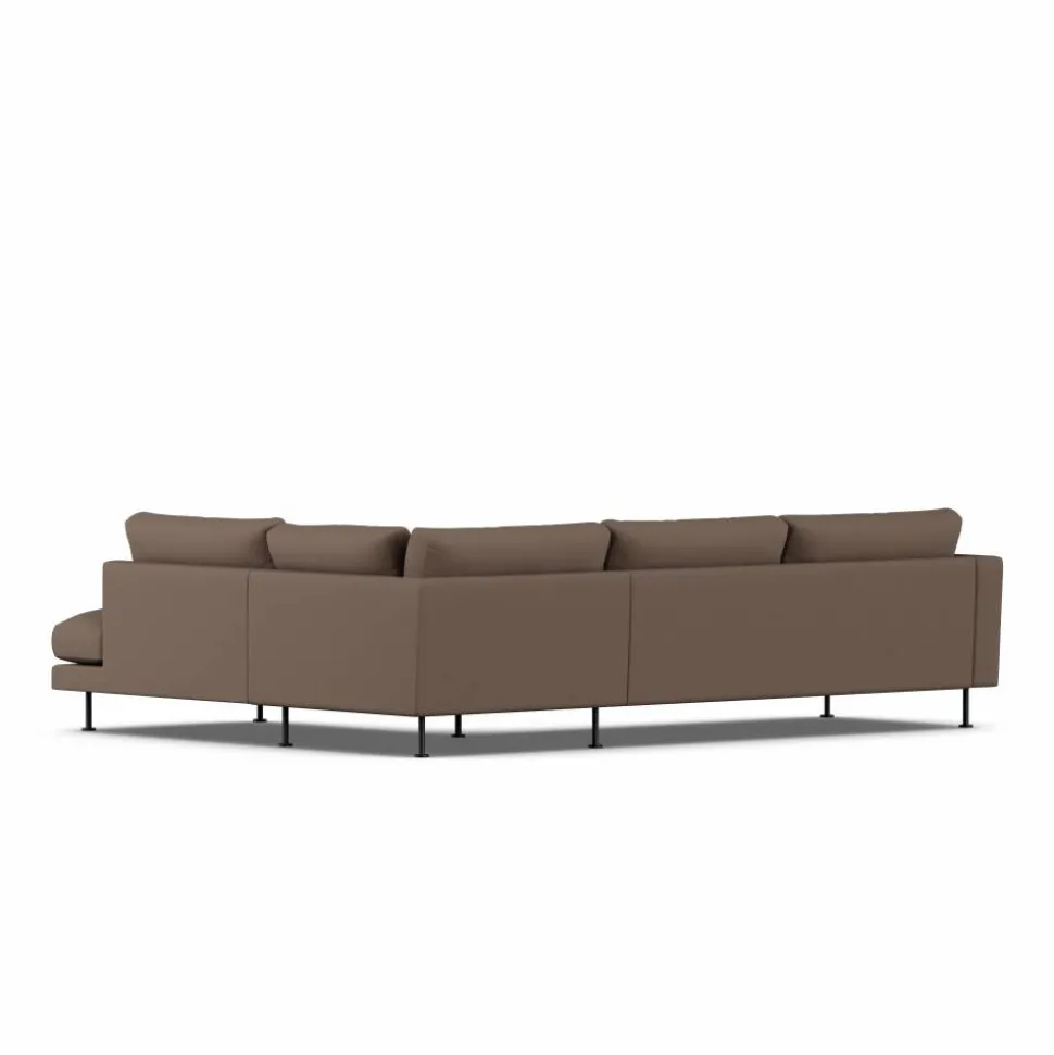 Bredhult soffa Jump Brown 1955-svart stål 3-sits A1
