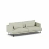 Bredhult soffa Luiza Beige 3981-svart stål 3-sits