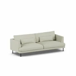Bredhult soffa Luiza Beige 3981-svart stål 3-sits