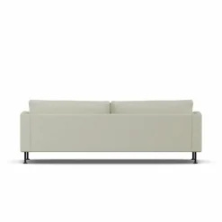 Bredhult soffa Luiza Beige 3981-svart stål 3-sits