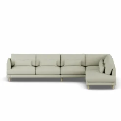 Bredhult soffa Luiza Beige 3981-vitoljad ek 4-sits B1