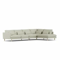 Bredhult soffa Luiza Beige 3981-vitoljad ek 4-sits B1