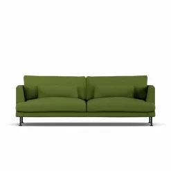Bredhult soffa Luiza Green 3975-svart stål 3-sits