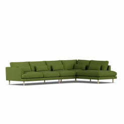 Bredhult soffa Luiza Green 3975-vitoljad ek 4-sits B1