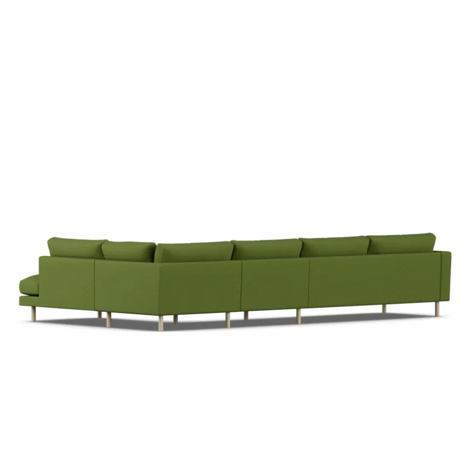 Bredhult soffa Luiza Green 3975-vitoljad ek 4-sits B1