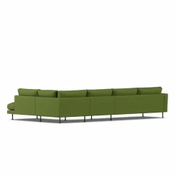 Bredhult soffa Luiza Green 3975-svart stål 4-sits B1