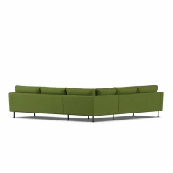 Bredhult soffa Luiza Green 3975-svart stål hörnsoffa F