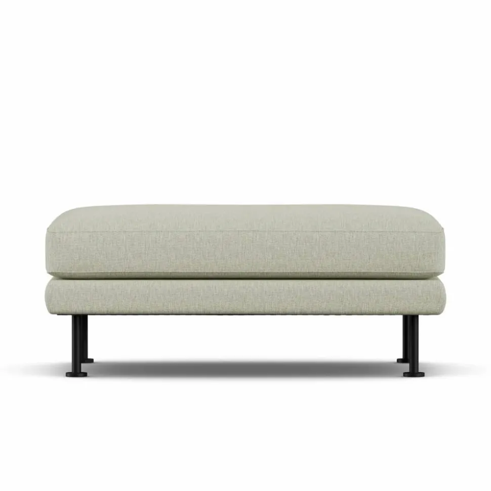 Bredhult fotpall Luiza Beige 3981-svart stål