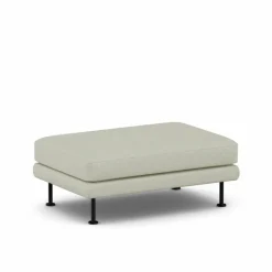 Bredhult fotpall Luiza Beige 3981-svart stål