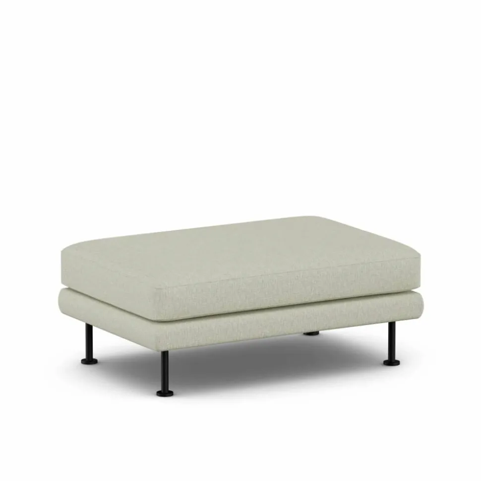Bredhult fotpall Luiza Beige 3981-svart stål