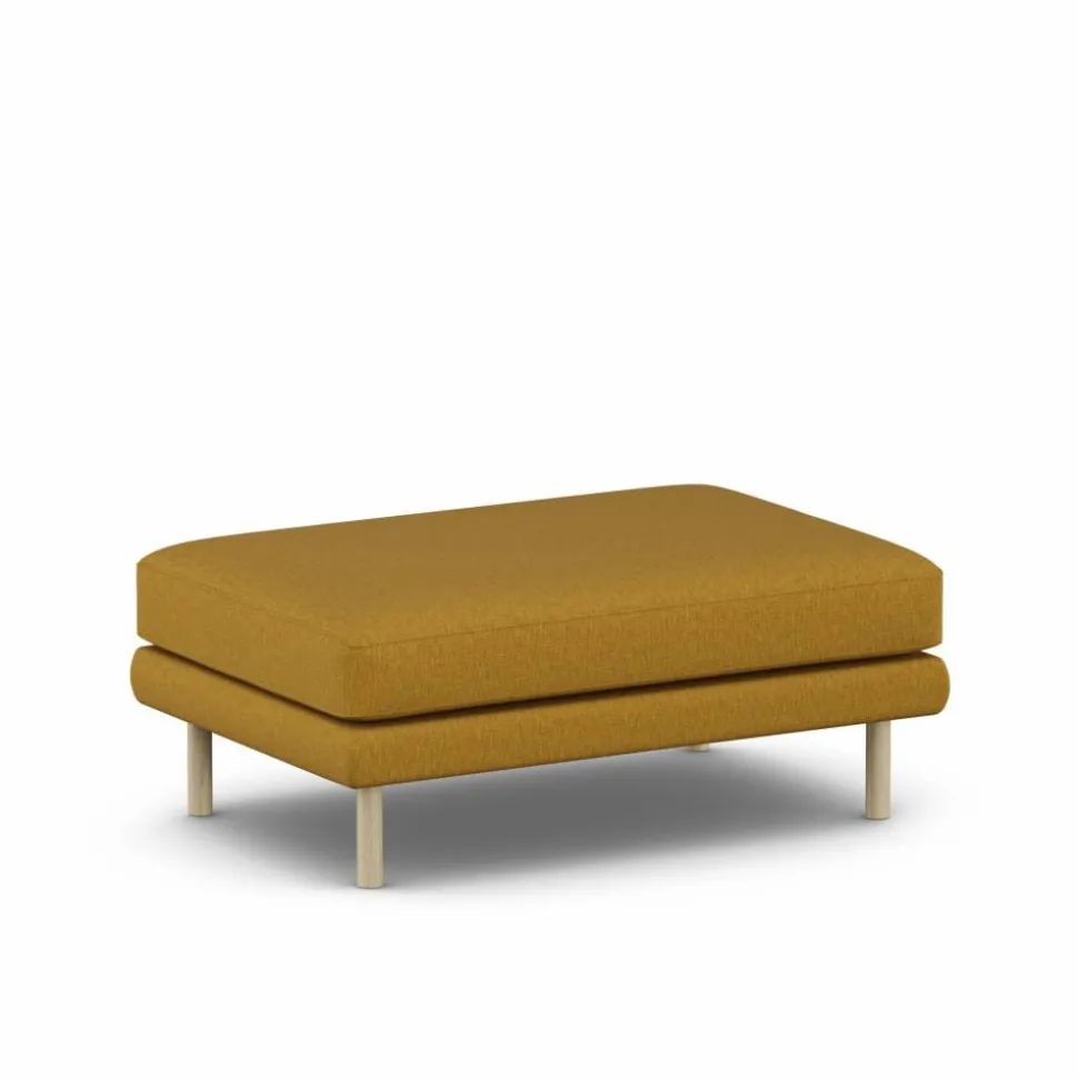 Bredhult fotpall Luiza Mustard 3972-vitoljad ek