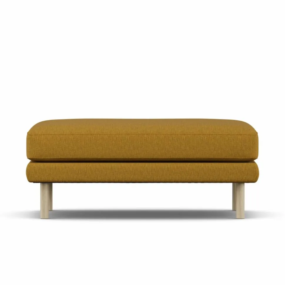Bredhult fotpall Luiza Mustard 3972-vitoljad ek