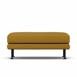Bredhult fotpall Luiza Mustard 3972-svart stål