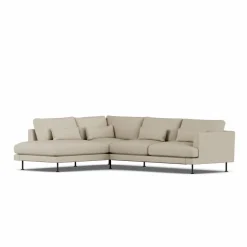 Bredhult soffa Bern Beige 0341-svart stål 3-sits A2