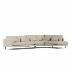 Bredhult soffa Bern Beige 0341-svart stål 4-sits B1