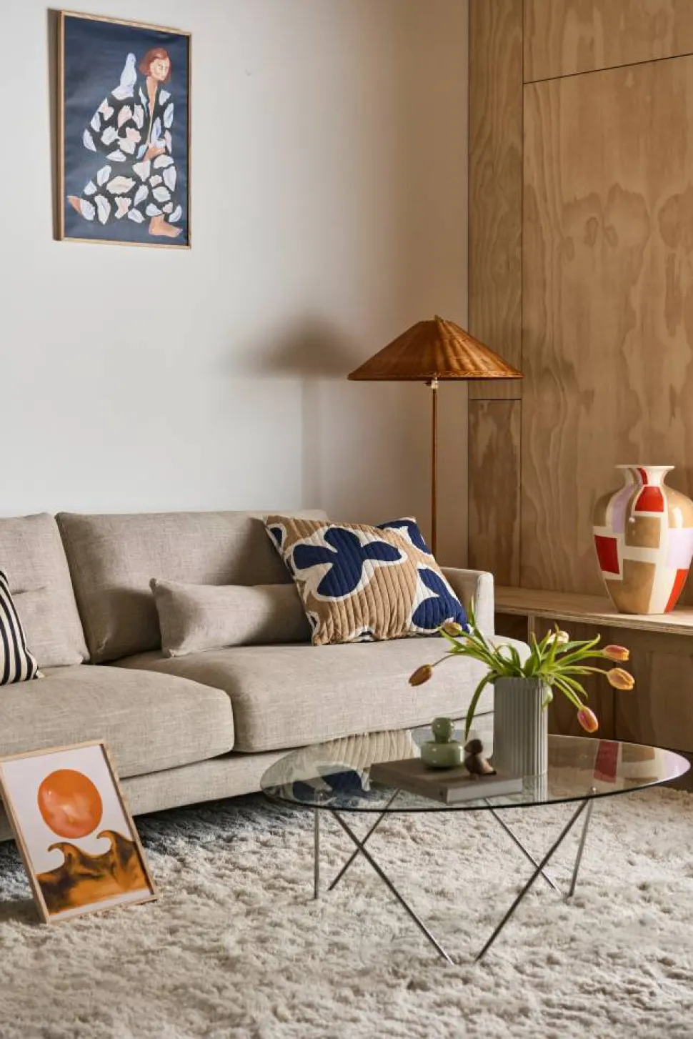 Bredhult soffa Bern Beige 0341-vitoljad ek 3-sits
